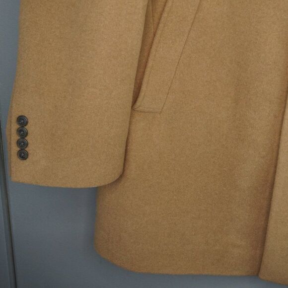 Calvin Klein Prosper Wool Blend X-Fit Slim Fit Overcoat Coat in Camel size 48Reg - Picture 7 of 16